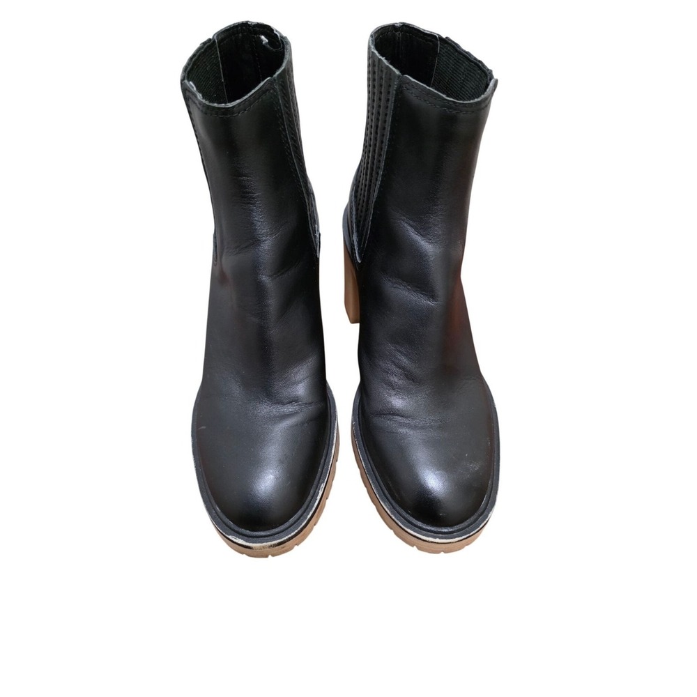 Dolce Vita Black Heeled Ankle Boots Elastic Side Panels Women's Size 8